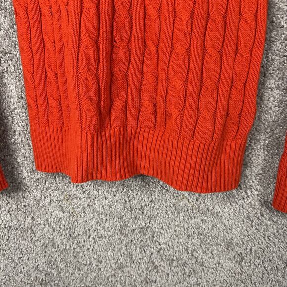 Banana Republic Sweater Womens XS Red Cable Knit Long Sleeve Scoop Neck Pullover - Picture 4 of 12